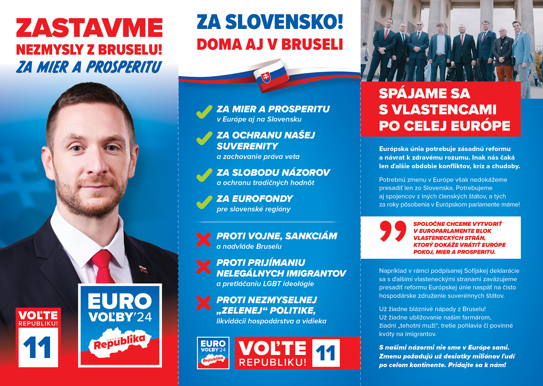 Leták REPUBLIKA Eurovoľby 2024