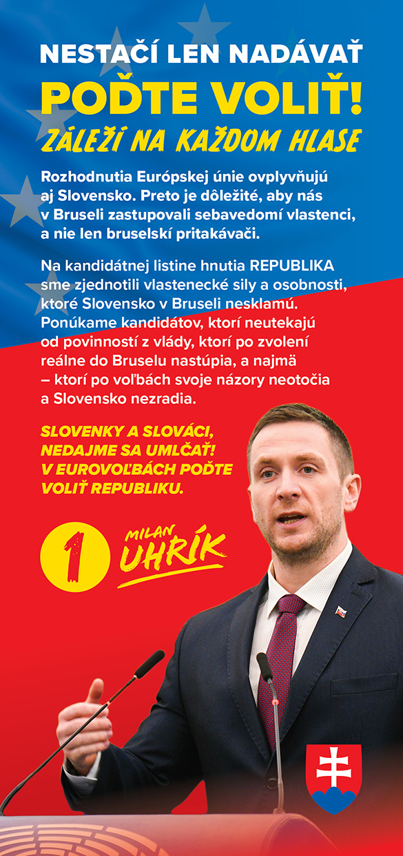 Leták REPUBLIKA Eurovoľby 2024