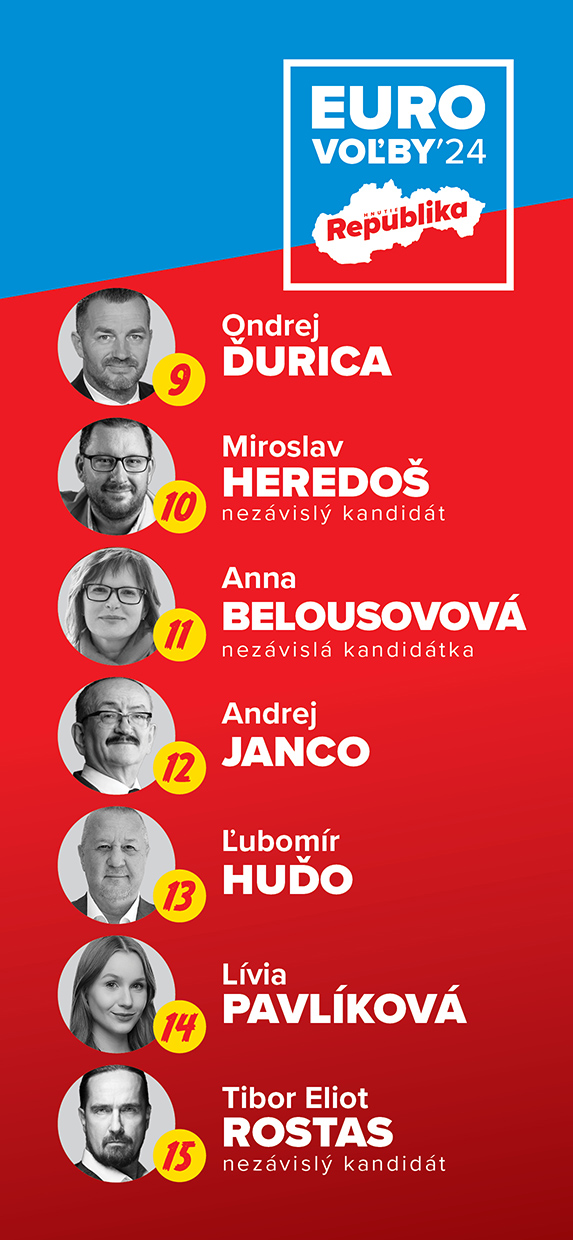 Leták REPUBLIKA Eurovoľby 2024